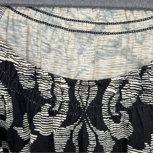 Sonoma | Black Beige Patterned Short Sleeve Midi Dress Size L - Picture 5 of 10